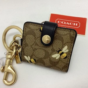 Coach Bilderrahmen Schlüsselanhänger Schlüsselring Taschenanhänger M25 Biene Beige Leder Japan Neu - Bild 1 von 12