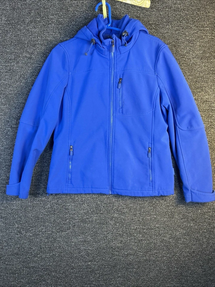 Casaco Calvin Klein Performance feminino zíper completo bolsos azul tamanho M - Imagem 1 de 4