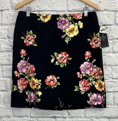 JONES НЬЮ-ЙОРК ПОДПИСЬ ЖЕНЩИН МНОГОЦВЕТНЫЙ ЦВЕТОЧНЫЙ ПРИНТ ЮБКА РАЗМЕР 12 - Изображение 1 из 4