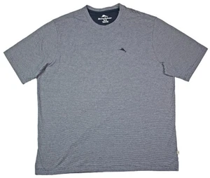 Tommy Bahama Mens M Premium T-Shirt Tee Short Sleeve Regular Fit Blue Stripe $59 - Picture 1 of 6
