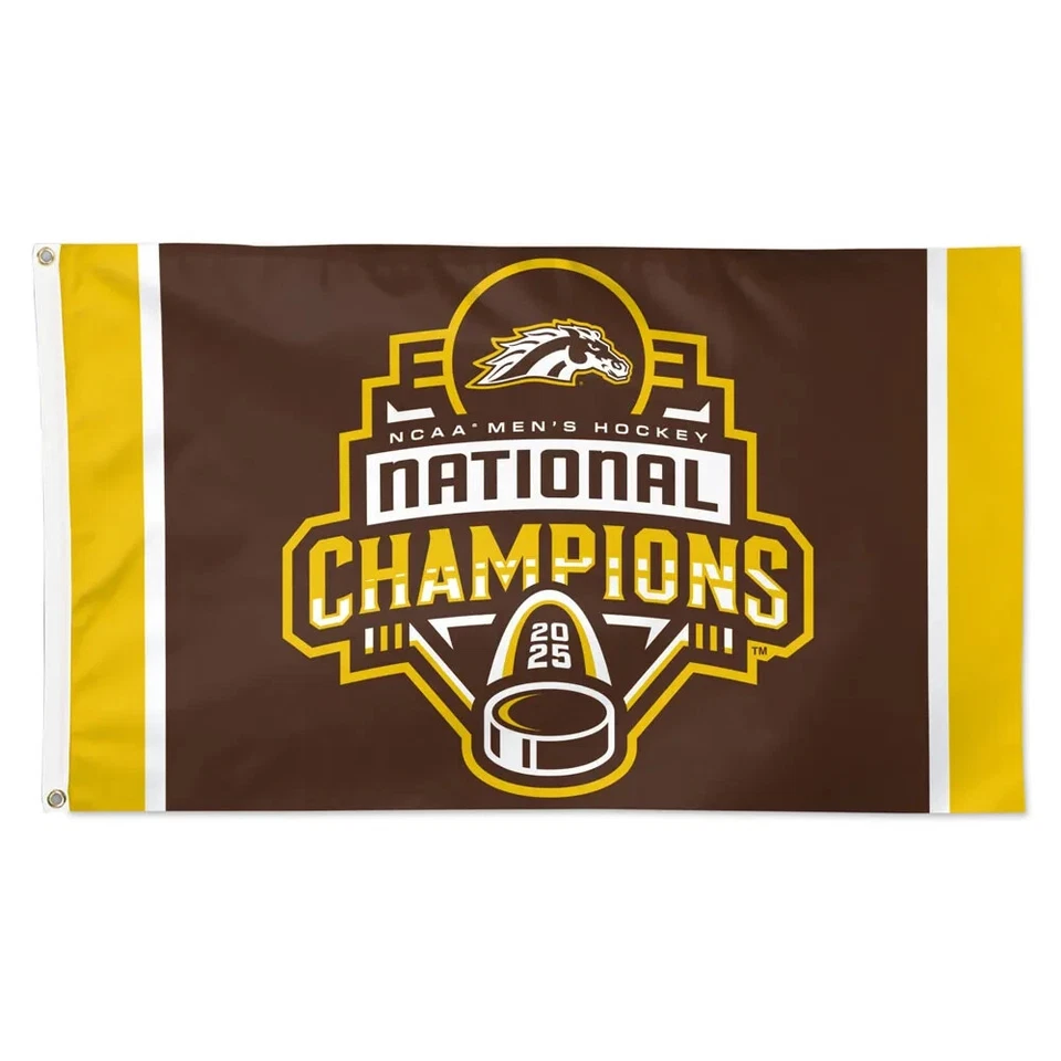 2025 National Champions Western Michigan Broncos Hockey 3x5 FT NCAA College Flag - Image 1 of 1