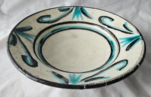 Large old studio pottery painted bowl, in the Bloomsbury style mid century - Picture 1 of 13