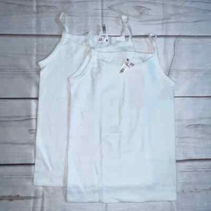 (S) Girls Fruit of the Loom Cami Undershirt White Set of 2 Small Tank Stretch - Picture 1 of 2