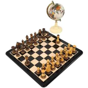 Burnt Rio Staunton Wooden Chess Set with Storage, King 4" | Christmas Gift - Picture 1 of 30