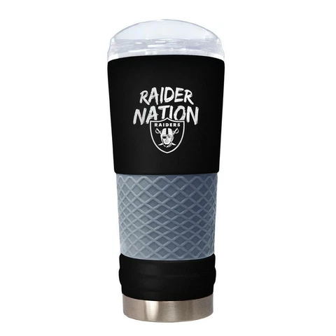 Las Vegas Raiders NFL 24oz Raider Nation Stainless Steel Travel Tumbler FREE Cover