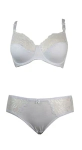 Ensemble soutien gorge 110E et culotte dentelle blanche lingerie grande taille - Bild 1 von 2