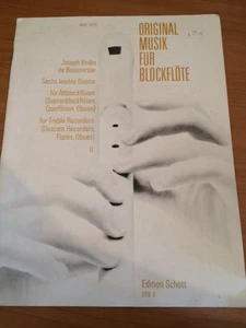 Original Musik Fur Blockflote Treble recorders 1967 Sechs Leichte Duette - Picture 1 of 4