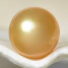1,22 g perle de mer du Sud 9,47 mm ronde dorée non forée Moluques Indonésie