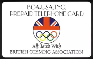 BOA-USA, Inc. Tarjeta telefónica afiliada a la Asociación Olímpica Británica - Imagen 1 de 1