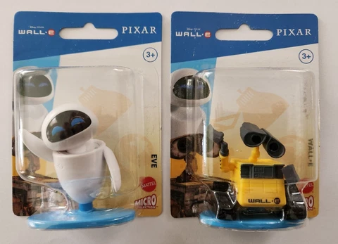 Disney Pixar Wall-E Movie SET OF 2 Mattel Micro Collection Toys Mini Figures Eve Cover