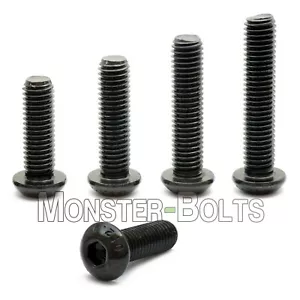 #4-40 Button Head Socket Cap Screws, Alloy Steel Thermal Black Oxide, SAE Coarse - Picture 1 of 15