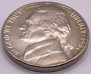 1981 S Jefferson Nickel 5C - Proof - Original Design Modern  (SKU 138) - Picture 1 of 4