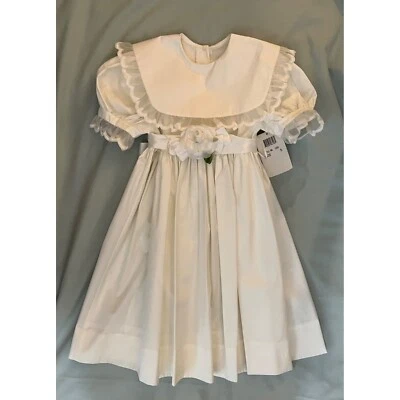 Vestido de Colección Años 70 Nuevo con Etiquetas Lynley Designs 5 Marfil Mangas Hinchadas Nueva Orleans Pascua Encaje Foto 1 de 4