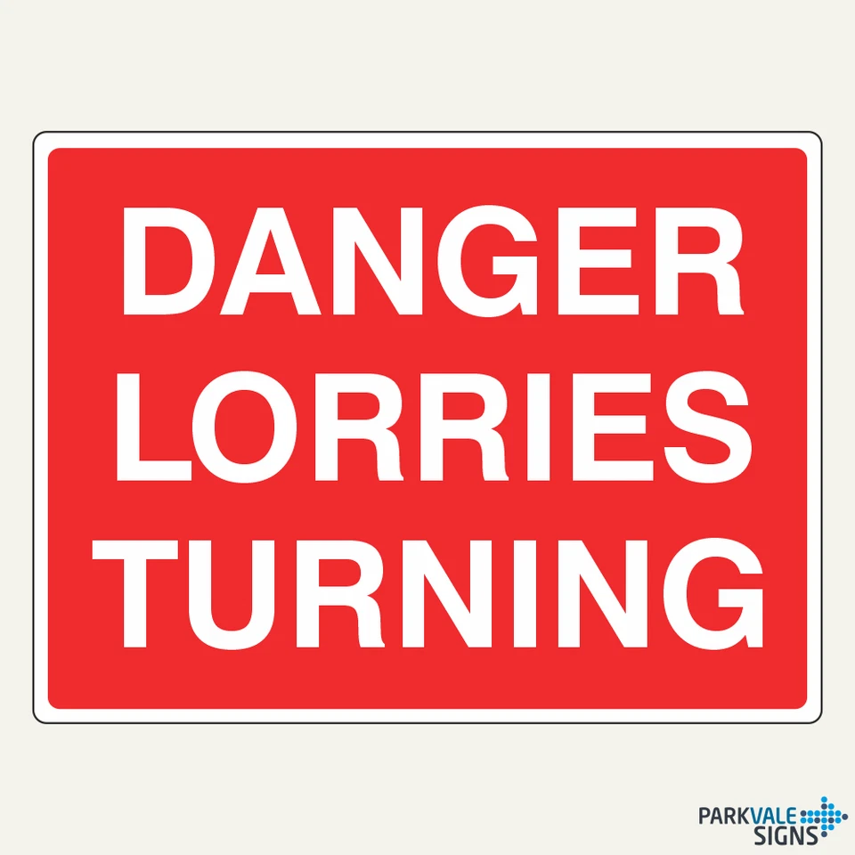 LI-SAFETY Danger Lorries Turning Sign - Temporary Traffic Sign