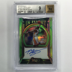 2019-20 Select KOBE BRYANT In Flight Signatures Auto Neon Green 23/49 BGS 9/10
