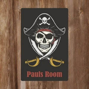 Pirate Kids Bedroom Door Sign Personalised With Any Name - Picture 1 of 1