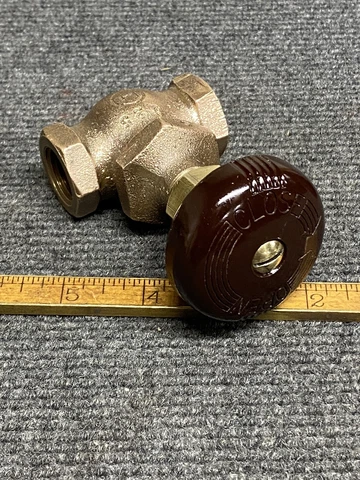Vintage Steampunk 1/2” Brass Valve With Rare Bakelite Handle Mid Century USA Cover