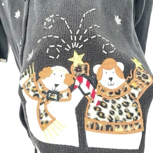 Liz & Me Womens 4X Vintage Christmas Sweater Holiday Embroidered Bears New Years - Picture 1 of 10