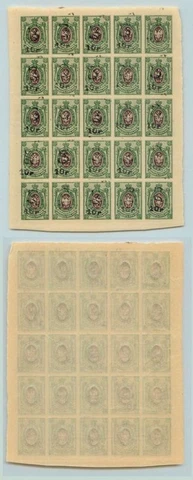 Armenia 1920 SC 149a MNH  imper  block of 25 . e8645 Cover