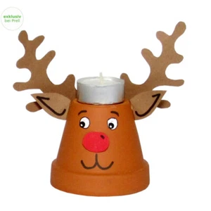 Bastelset Tontopf Rentier 12er Set Fotokarton Teelicht Weihnachten Advent Deko - Bild 1 von 1
