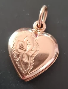 Gold Medaillon Anhänger Amulett 585 Gold, teilmattiert, Halsschmuck, Unisex - Bild 1 von 7