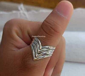 925 Sterling Silver Band Ring , Band Ring , Thumb Band Ring, Handmade Jewelry - Picture 1 of 4