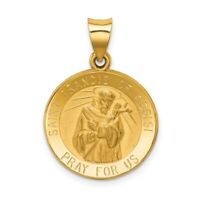 14k 14kt Yellow Gold Saint Francis of Assisi Medal Charm 23mm X 
