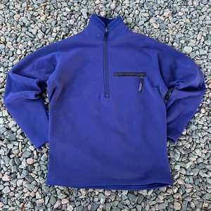 Vintage Patagonia Base Layer Size Small Purple USA Made Quarter Zip Fleece 90s - Picture 1 of 8