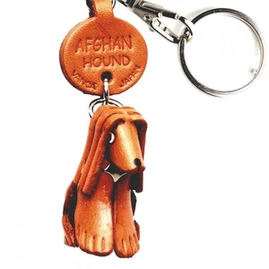Llavero Afghan Hound Hecho a Mano 3D Cuero Perro *VANCA* Hecho en Japón #56701 - Imagen 1 de 9