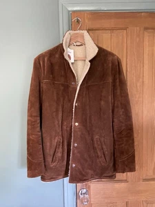 RARE Levi’s Vintage Clothing Genuine Suede Sherpa Jacket Chocolate Rum - Picture 1 of 6