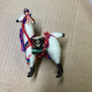 Alpaka Festival Kleid Peru Wolle Peruanisch Weiß Lama Ethno Kunsthandwerk Volkskunst 3" - Bild 1 von 14