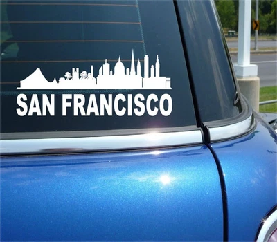 SAN FRANCISCO CALIFORNIA CITY SKYLINE CITYSCAPE CAR WALL DECAL BUMPER STICKER - Image 1 of 3