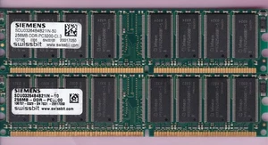 512MB 2x256MB PC3200 SIEMENS DDR-400 SDU03264B4B21IN-50 SWISSBIT DDR1 Ram Kit - Picture 1 of 2