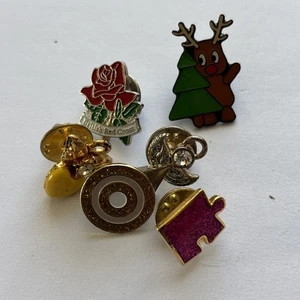 Six Mixed Metal Badges.  - Picture 1 of 2