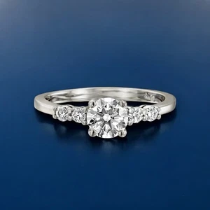 Semi Mount Setting Wedding Ring 0.15 Ct Diamond Round Cut Solid 14k White Gold - Picture 1 of 10