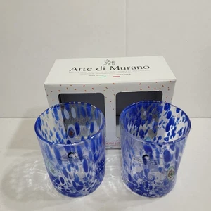 Juego de 2 vasos Arte di Murano Alessandro Coppola hechos a mano confeti hechos en Italia - Imagen 1 de 7