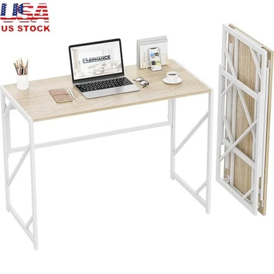 Folding Desk Portable Computer Table No Assembly Home Office Study Small Spaces - Image 1 of 4