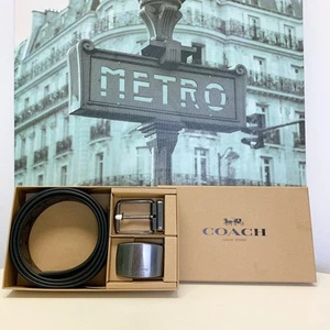 Coach CQ067 Boxed Plaque And Harness Buckle Cut To Size Reversible Belt, 38 Mm - Picture 1 of 5