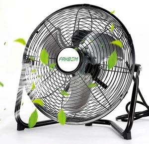 9 Inch Floor Fan, 3 Speed Stainless Steel Industrial Fan, High Velocity Floor... - Picture 1 of 5