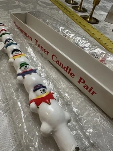 Vintage Abt. 56 Schneemann Spitzkerzen NEU IM KARTON Weihnachtsdeko Original - Bild 1 von 6