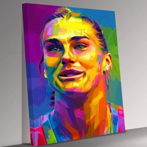 Aryna Sabalenka Ikone Abstrakt Modern Leinwandbild Wandbild Bild Wohndeko - Bild 1 von 7