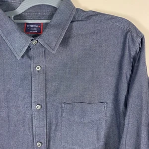 UNTUCKit Button Down Shirt Long Sleeve Casual Chambray Shirt XLARGE - Picture 1 of 9