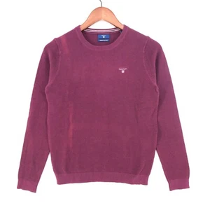 GANT Purple Cotton Pique Crew Neck Sweater Jumper Size S - Picture 1 of 10