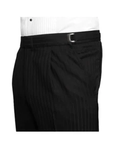 Men's Black Lightweight Wool Tuxedo Trousers White Dinner Jacket Cruise Pants - Picture 1 of 1