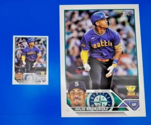 (2) Tarjetas Jumbo y Reg insignia Topps 2023 Topps Flagship Jumbo y JULIO RODRIGUEZ (#CTC-9) - Imagen 1 de 1