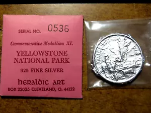 Medaglia Arte Araldica: "YELLOWSTONE NATIONAL PA" Super Gemma FDC Confezione Originale D8 - Foto 1 di 4