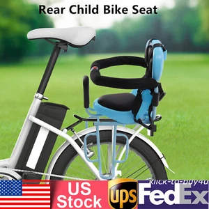 Child Safety Bike Seat w/ Backrest for Kids Bike Saddle Seats Rack Rest Cushion - Picture 1 of 10