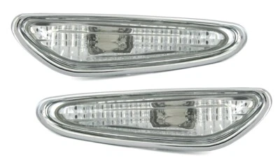 Seitenblinker Set für 3er BMW E46 2001- + X3 E83 Klarglas Chrom Blinker Silber - Bild 1 von 2