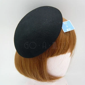 VINTAGE Wool Felt Beret Pillbox Hat Women DIY Fascinator | Black Green Red Brown - Picture 1 of 18