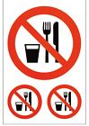 Hinweissticker Essen und Trinken verboten 3 Aufkleber in 2 Gren